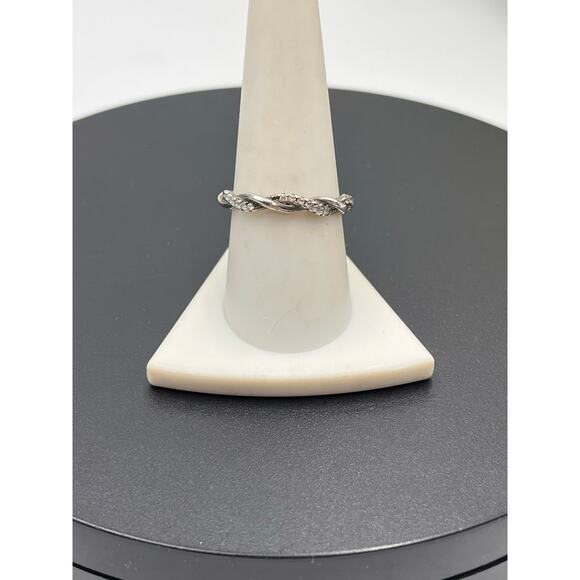 IBB Designer Signed 925 Sterling Silver CZ Infinity Twisted Band Ring Sz 9.25 - Picture 2 of 8